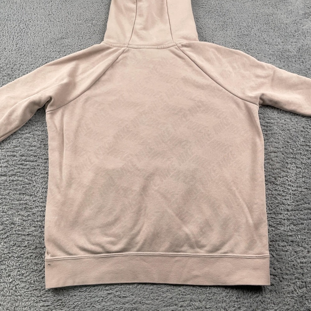 Nike Hoodie Womens Small Beige Club Fleece Pullover Sweatshirt All Over Print - Picture 5 of 12